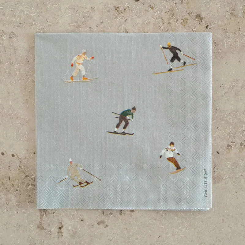 Papierservietten Skifahrer - 25 Stk.
