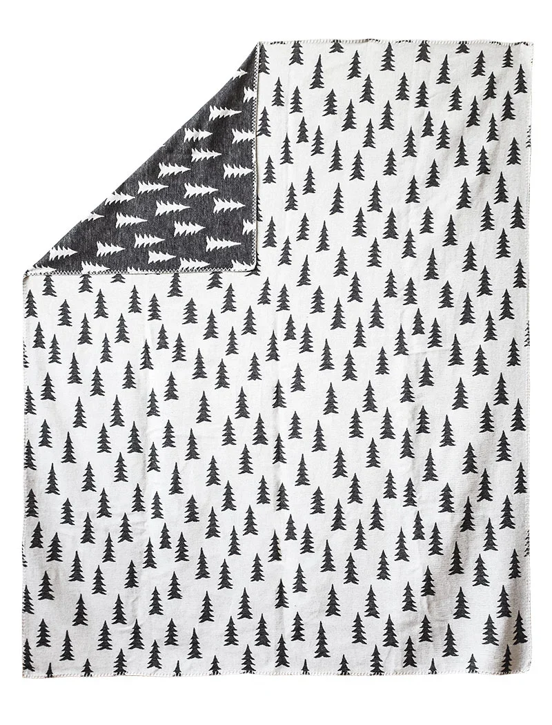 Baumwoll-Decke Gran - schwarz / weiss