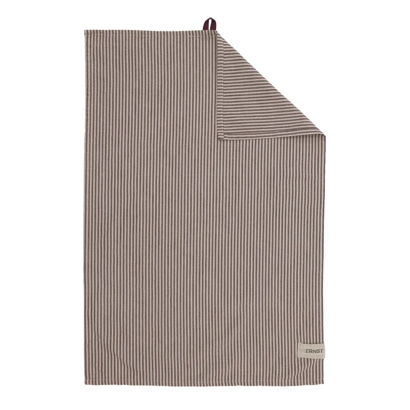 Geschirrtuch gestreift - rot beige