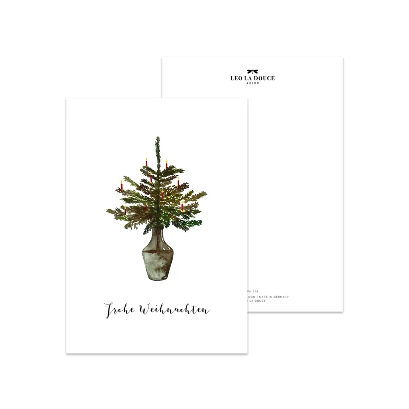 Postkarte - Weihnachtsbaum in Vase
