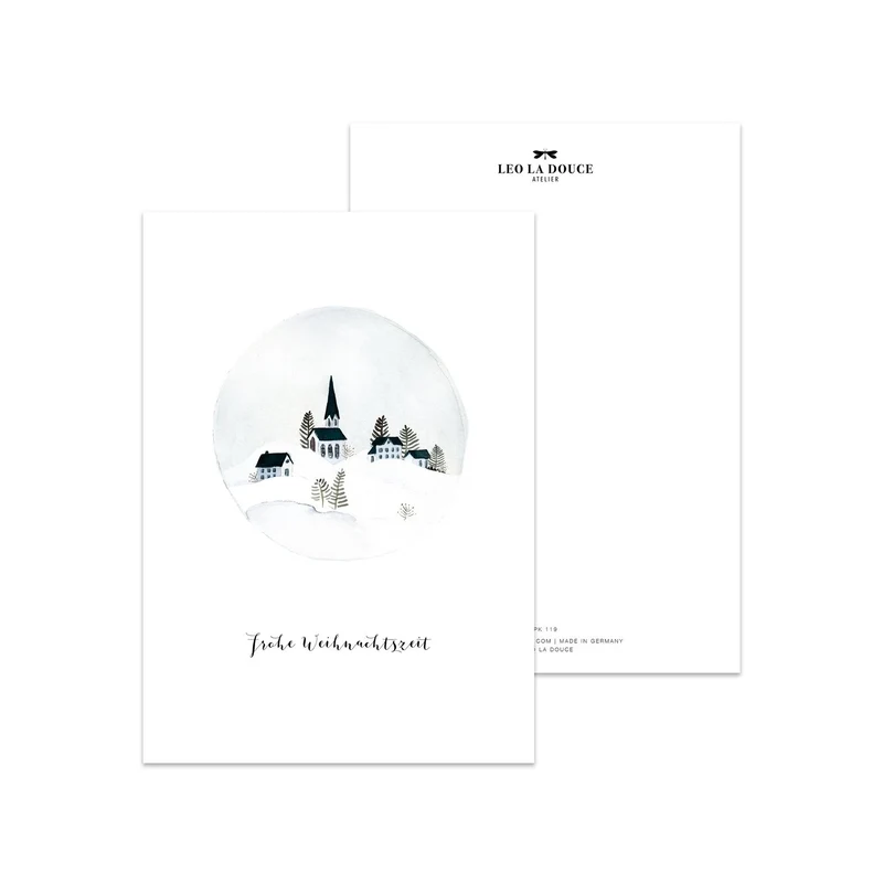 Postkarte - Schneekugel