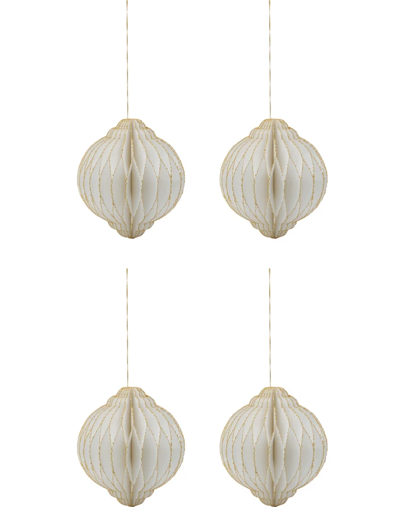 Ornamente Alsta L - Off-White (4er Set)