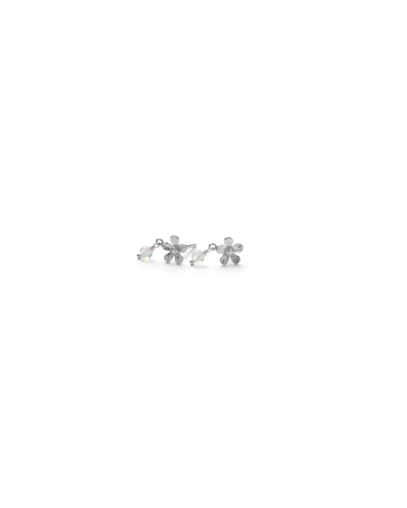 Moonstone Poppy Ohrstecker - silber