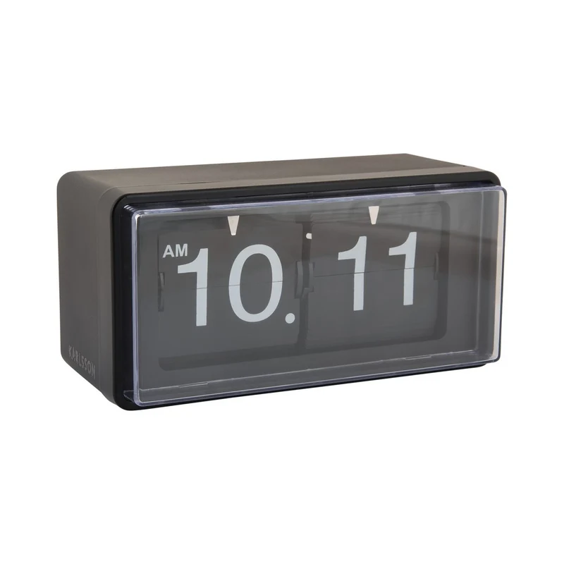 Wand-/Tischuhr Retro Boxed Flip - Schwarz