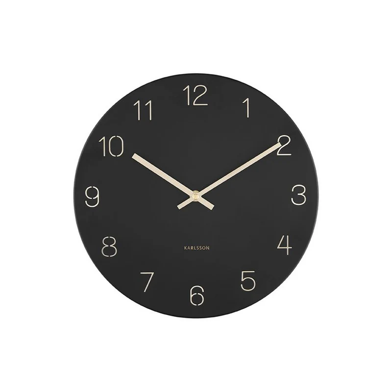 Kleine Wanduhr Charm mit gravierten Zahlen - Schwarz