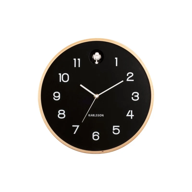 Wanduhr Natur Kuckuck - Schwarz