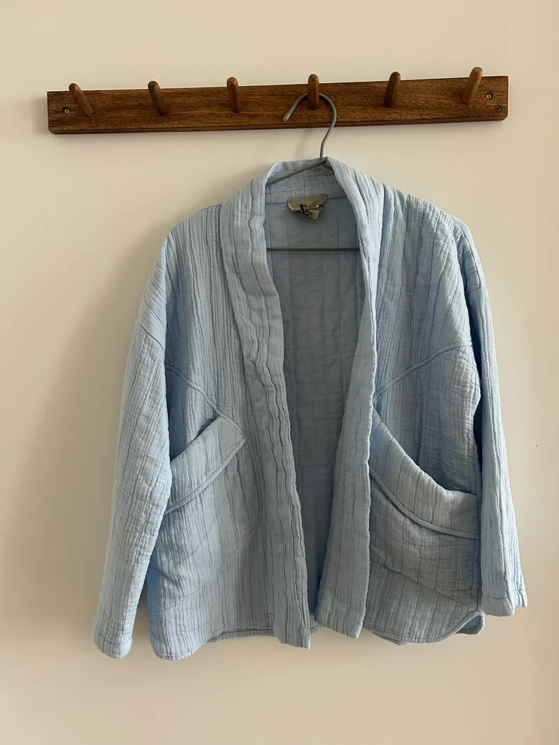 Kimono-Jacke Babyblau