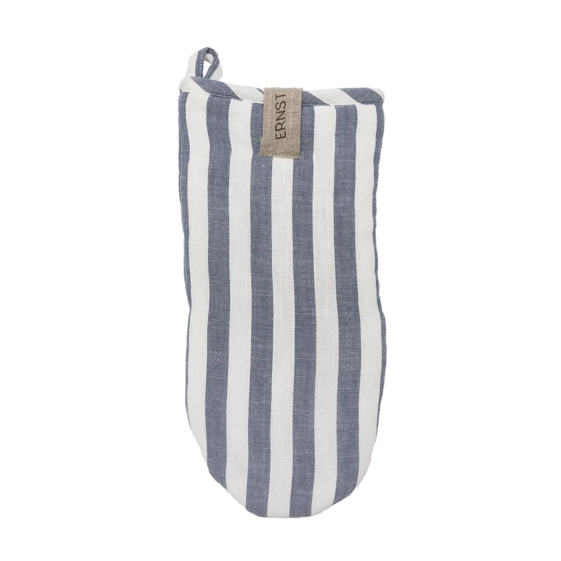 Ofenhandschuh Blau/Weiß gestreift