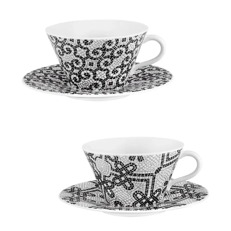 Vista Alegre Calçada Portuguesa set 2 tea cups & saucers
