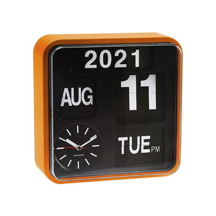 Wanduhr Mini Flip - Orange