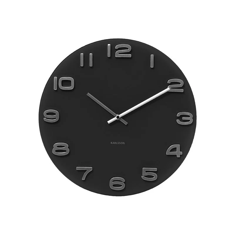 Wanduhr Vintage rund - Schwarz
