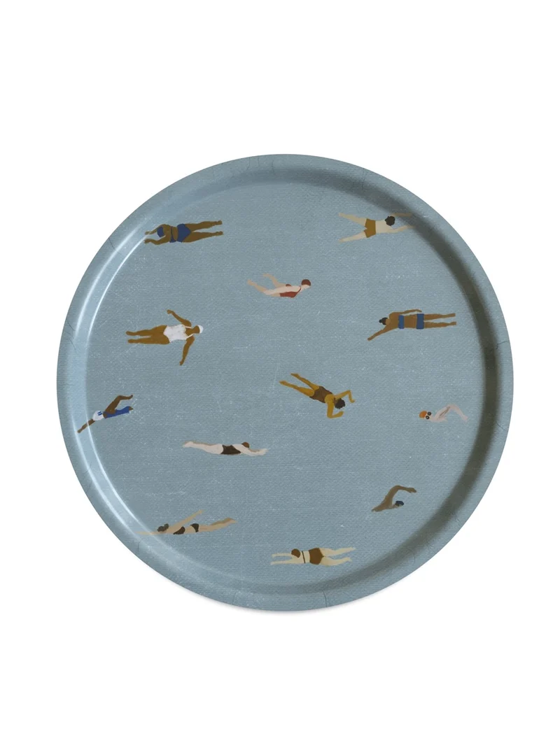 Tablett Schwimmer - Blau - Ø 38 cm
