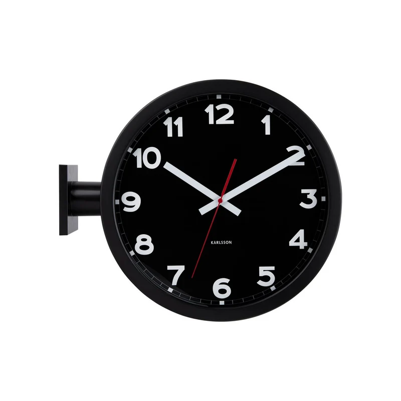 Wanduhr New Classic doppelseitig - Schwarz