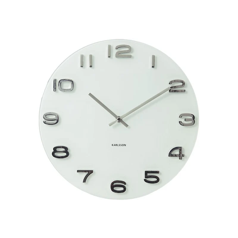 Wanduhr Vintage rund - Weiß