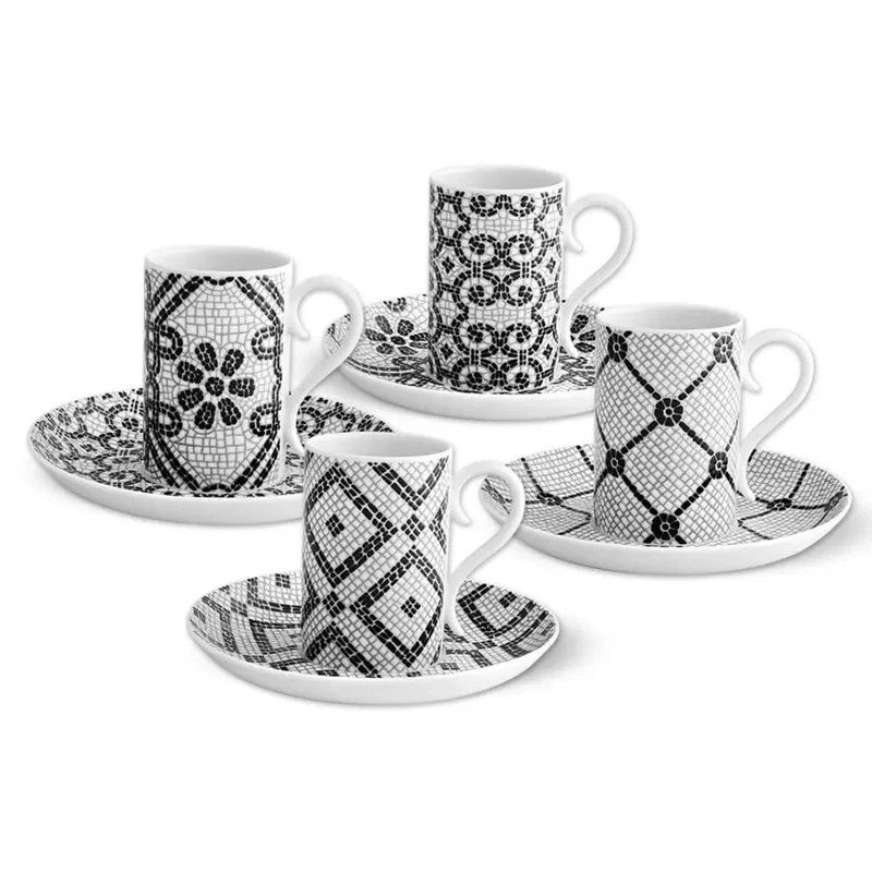 Vista Alegre Calçada Portuguesa set 4 coffee cups & saucers
