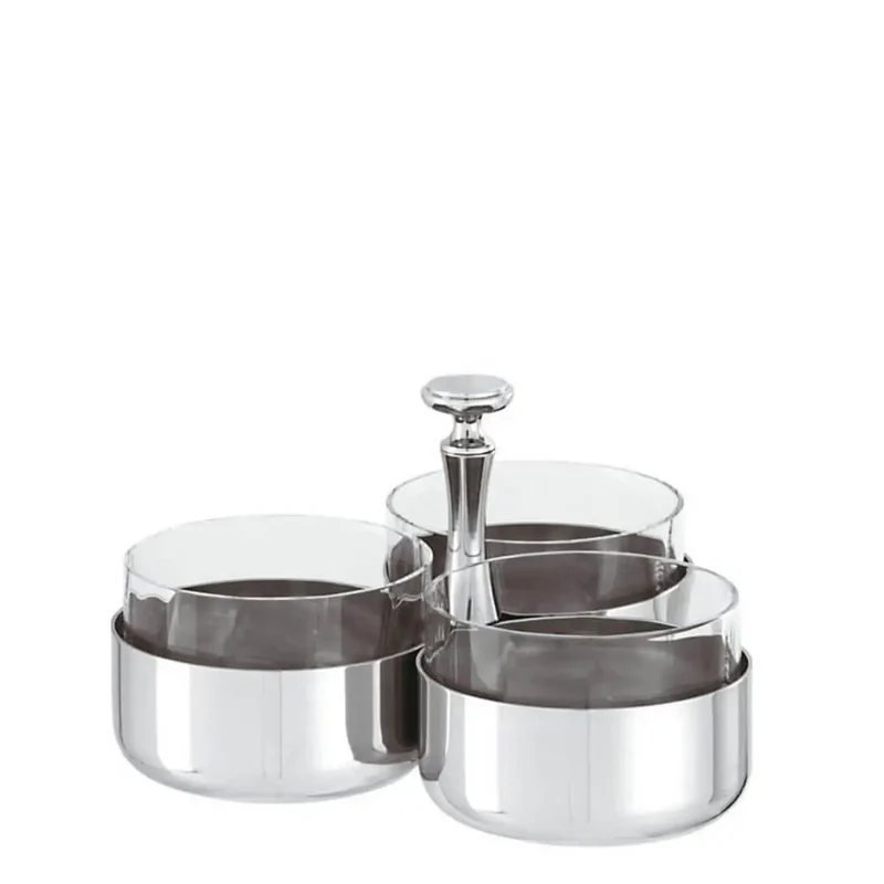 Sambonet Elite relish dish 3 compartments with crystal