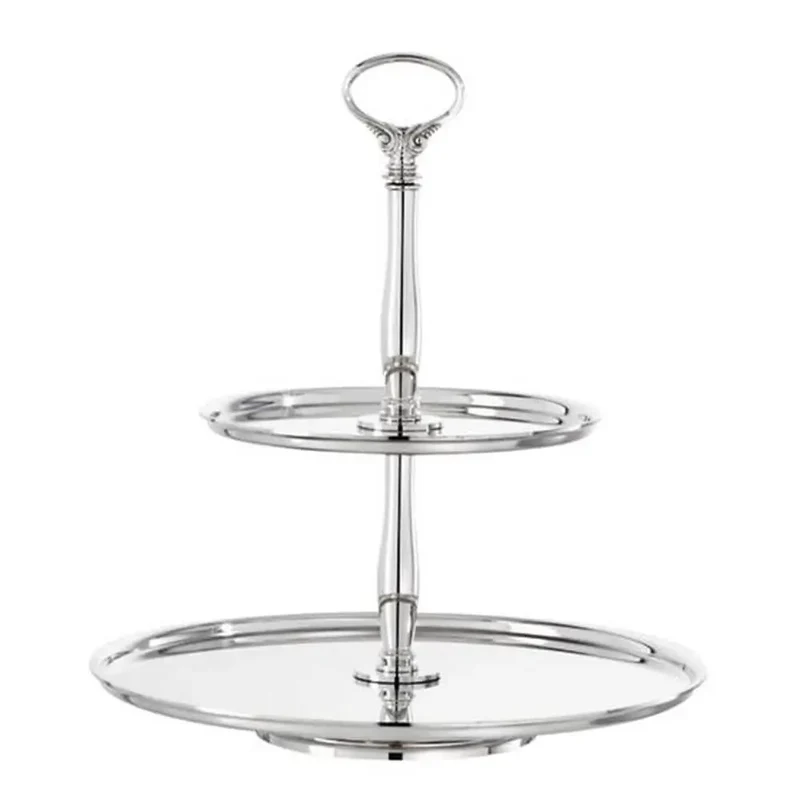Sambonet Contour pastry stand 2 tiers silverplated