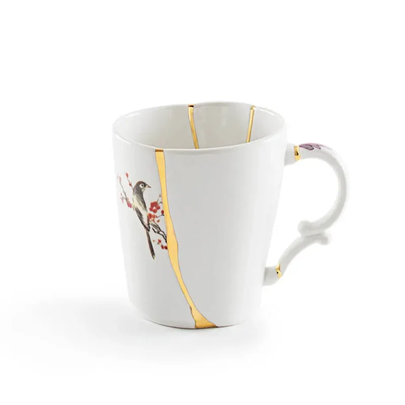 Seletti Kintsugi mug cup in porcelain/24 carat gold