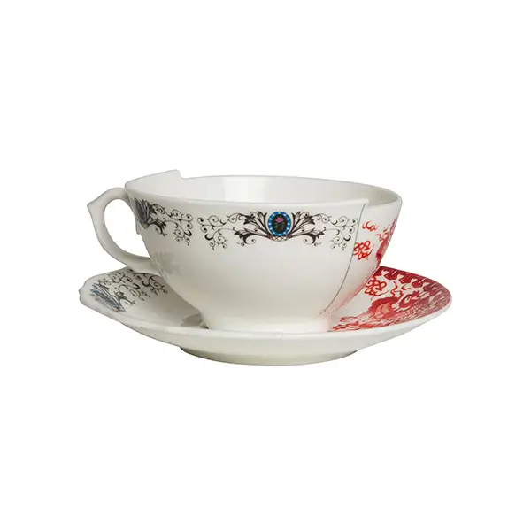 Seletti Hybrid porcelain tea cup with saucer