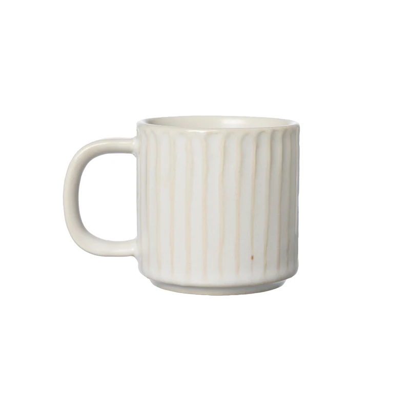 Kleine Tasse geriffelt - weiß