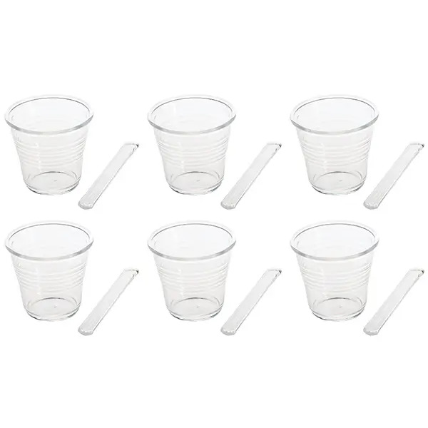 Seletti Estetico Quotidiano glass coffee set: 6 cups and 6 spoons