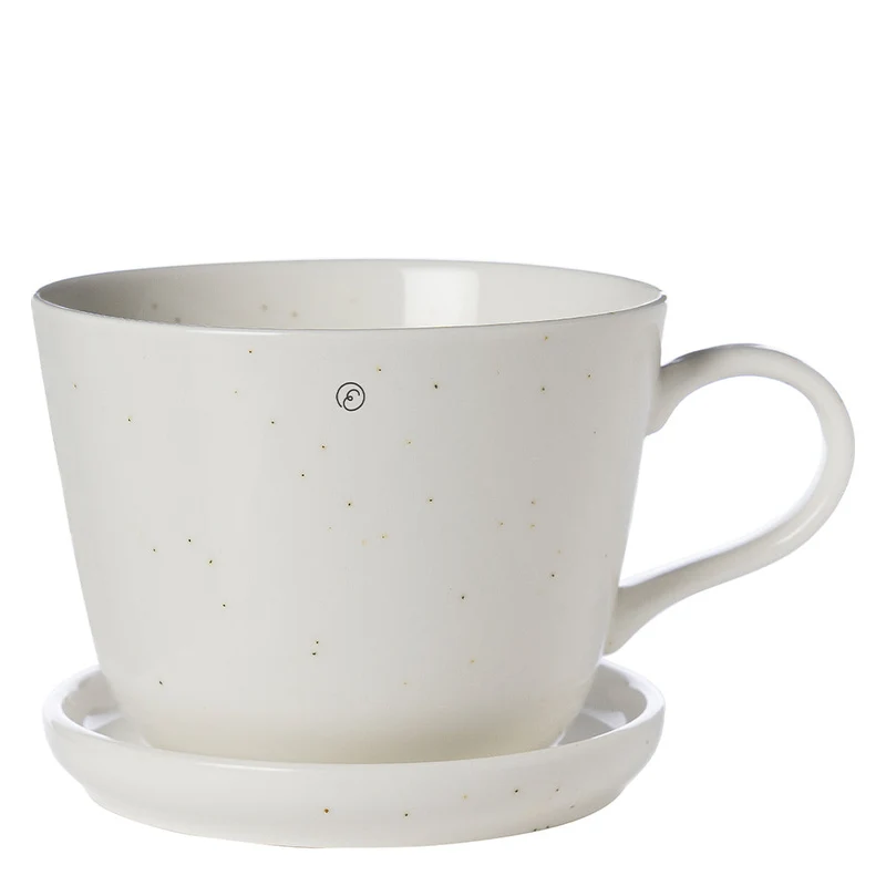 Tasse mit Untersetzer - Vanille