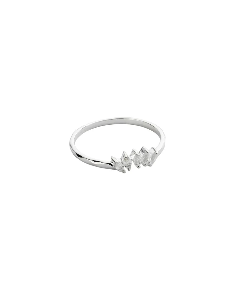 Ring Theodora - silber/weiß