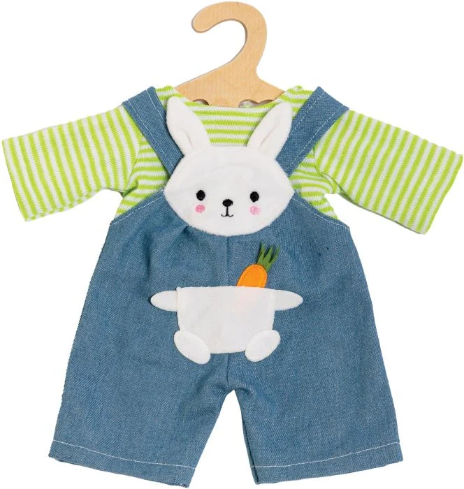 Puppen-Latzhose mit Ringelshirt "Bunny Lou", Gr. 35-45 cm