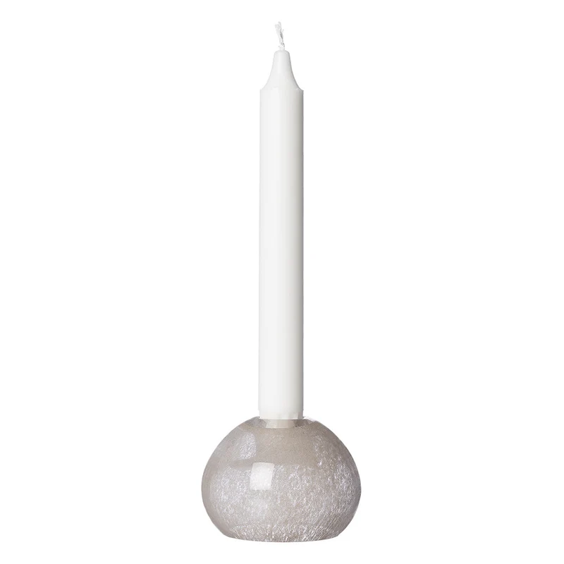 Kugel-Kerzenhalter aus Glas - beige