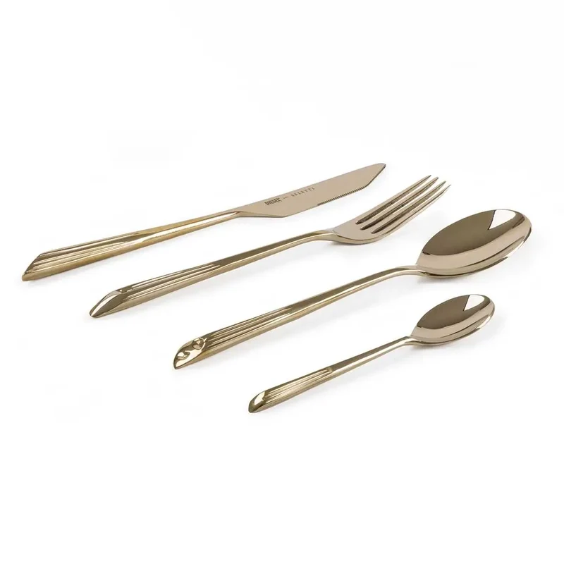 Diesel with Seletti Cosmic Diner Quasar cutlery set 4 pieces brass