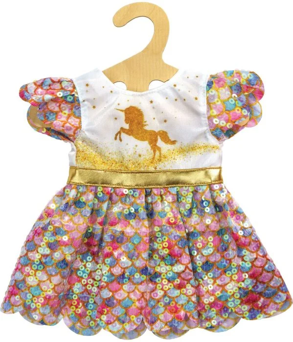 Puppen-Glitzerkleid "Einhorn Goldy", Gr. 35-45 cm