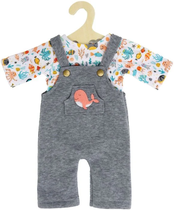 Puppen-Latzhose mit T-Shirt "Wal Bobby", Gr. 35-45 cm