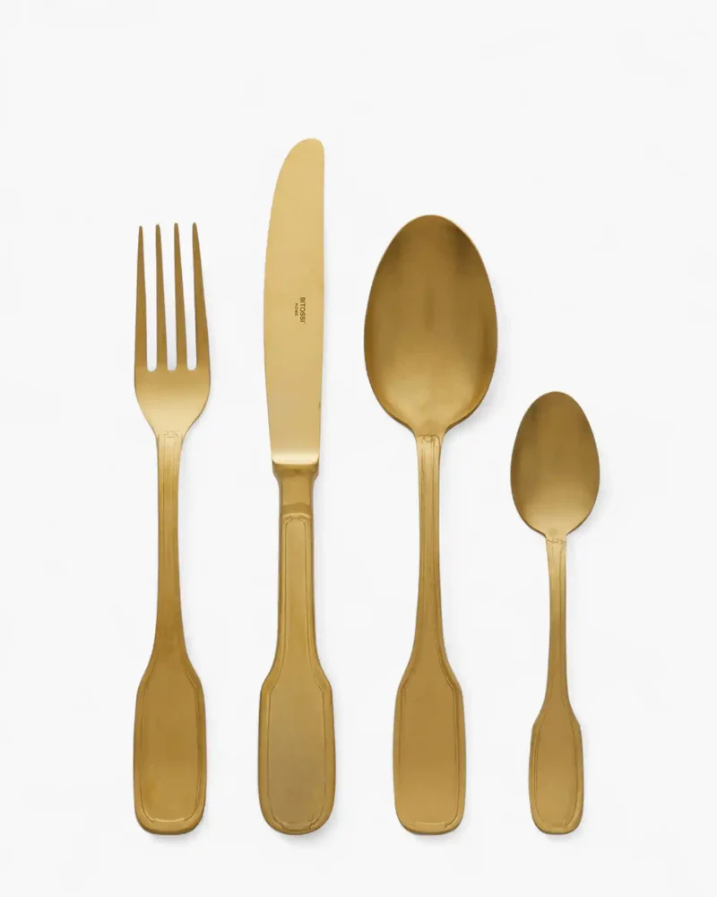 Bitossi Vintage 24-piece cutlery set gold finish