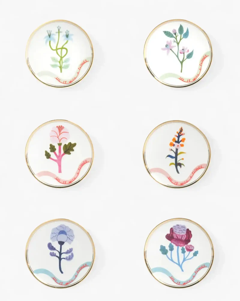 Bitossi Botanica set 6 small plates diam. 15.5 cm. - 6.10 in.