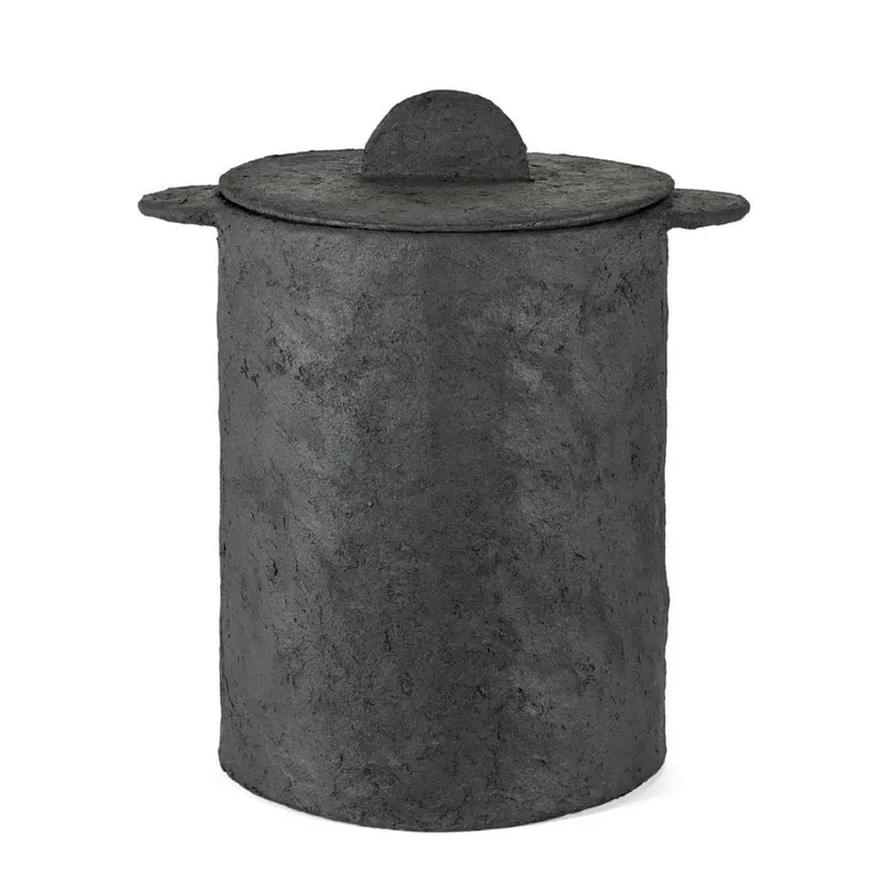 Serax Earth basket with lid and linen bag black
