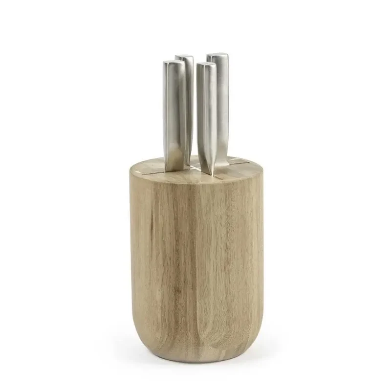 Serax Base set 4 knives with block in acacia wood
