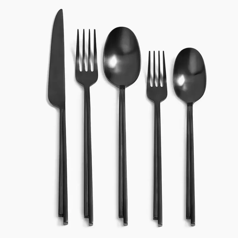 Serax Dune cutlery set black steel
