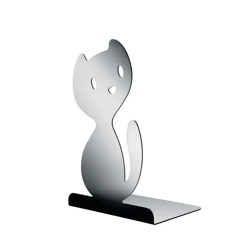 Alessi AMMI30 2 Vigo steel bookstand in the shape of a cat