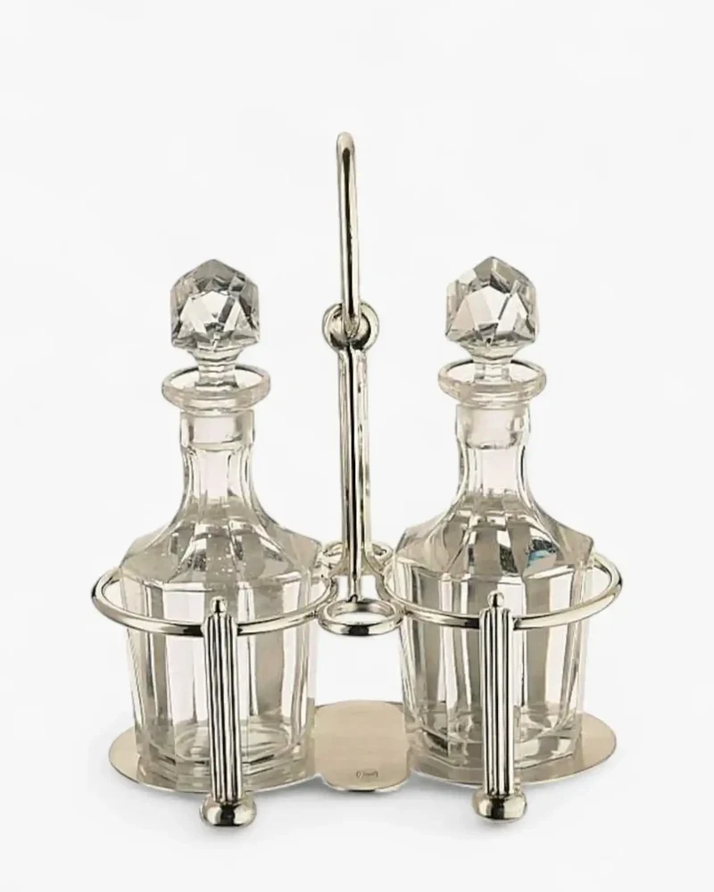 Broggi Classica oil cruet 2 places silver plated nickel