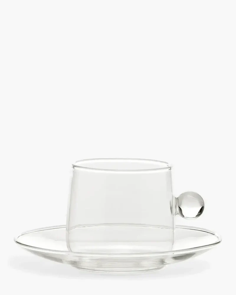 Zafferano Bilia glass Tea cup with small plate 22 cl-7.44 oz