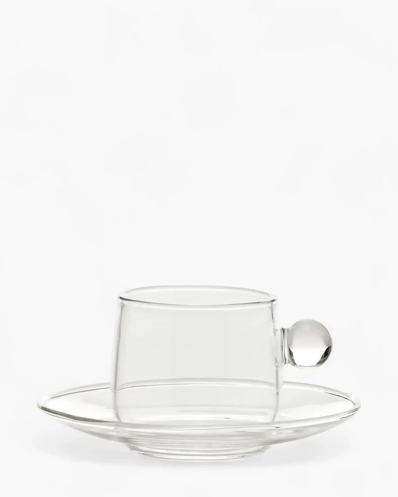 Zafferano Bilia glass Coffee cup with small plate 12 cl-4.06 oz