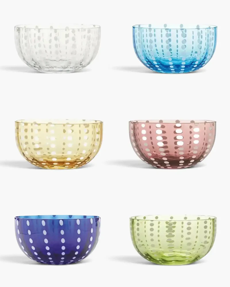 Zafferano Perle set 6 bowl assorted colors diam. 11.5 cm- 4.53 in