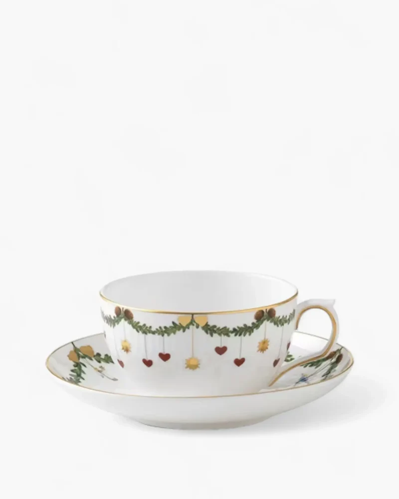 Royal Copenhagen Star Fluted Christmas tea cup and saucer 32 cl - 10.32 oz