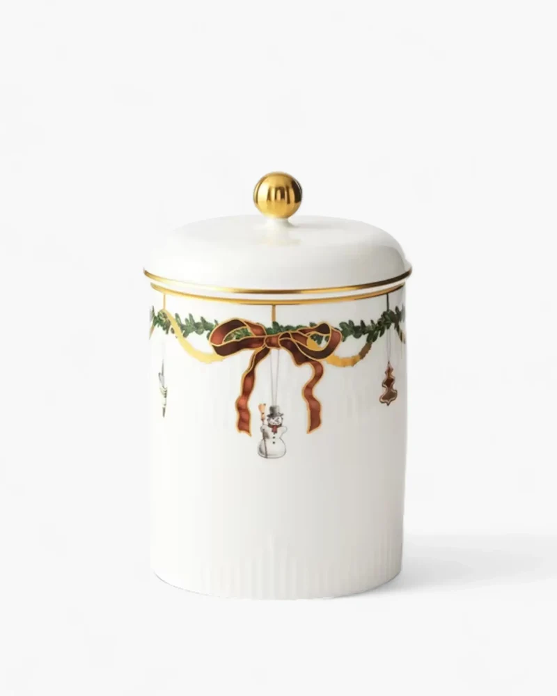 Royal Copenhagen Star Fluted Christmas jar with lid h 16 cm - 6.30 in