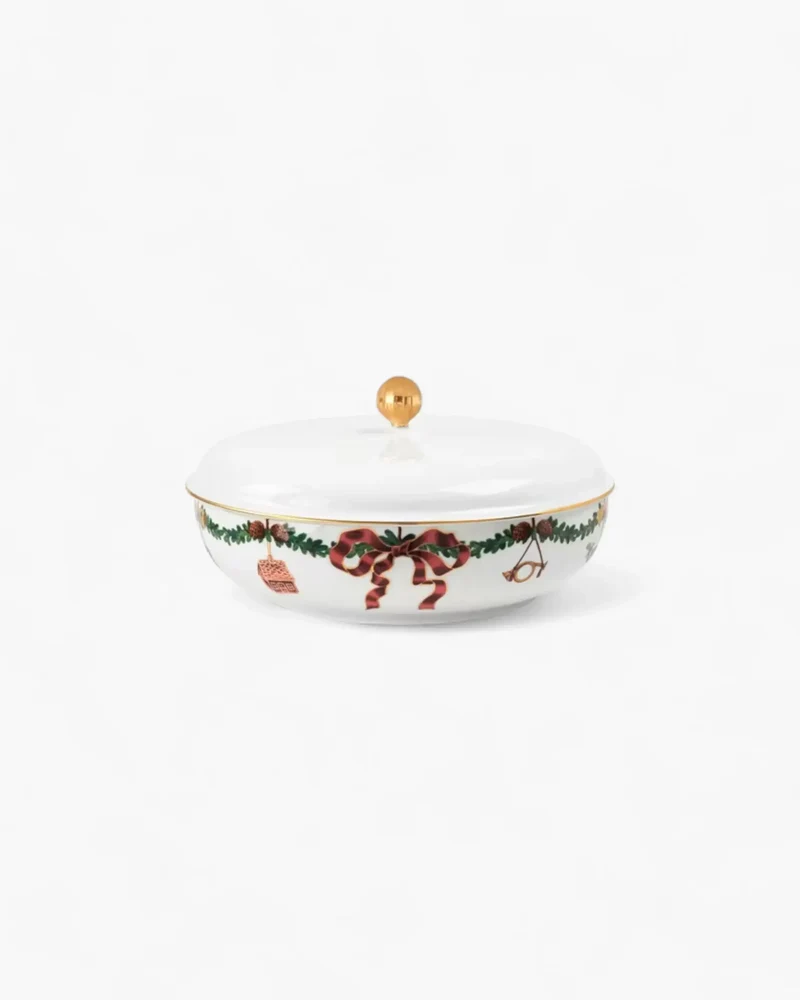 Royal Copenhagen Star Fluted Christmas bowl with lid 100 cl - 33.80 oz