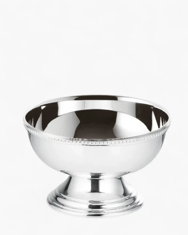 Ercuis Ambassade Perles cup with foot silver plated