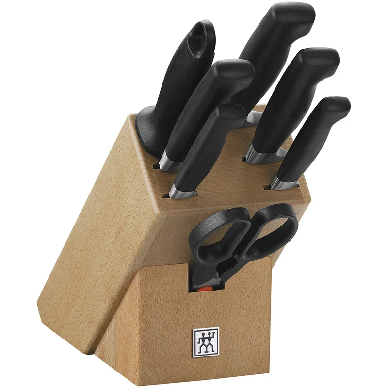 Zwilling Four Star Knives Natural Wood Block Set of 8 pieces