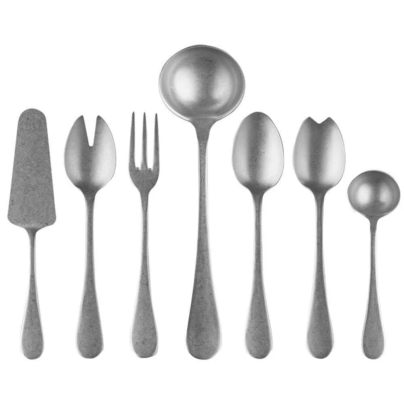 Mepra Michelangelo Vintage 7-piece full serving set pewter