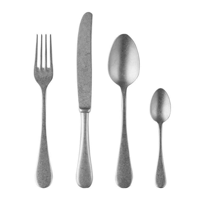 Mepra Michelangelo Vintage 24-piece flatware set pewter