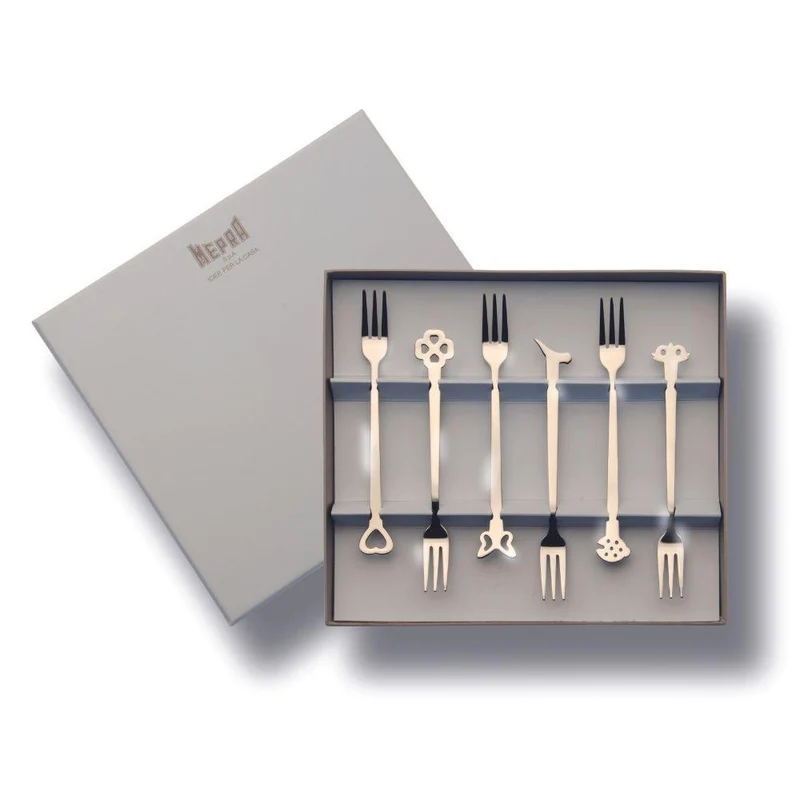 Mepra Evento set 6 mini forks stainless steel